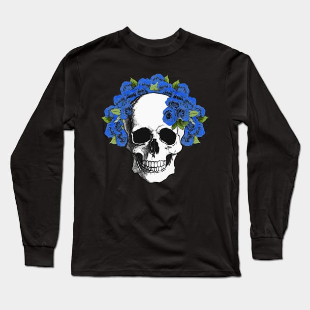 Floral Skull 10 Long Sleeve T-Shirt by Collagedream